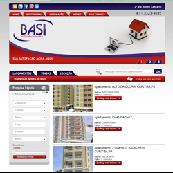 Web site Basi Imóveis, criação Duplo D