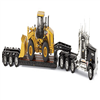 55208 - Caminhão prancha Kenworth W900 com Trator CAT - R$ 481,00 - medidas - 45,72 x 5,08 x 6,35 cm - escala 1:50